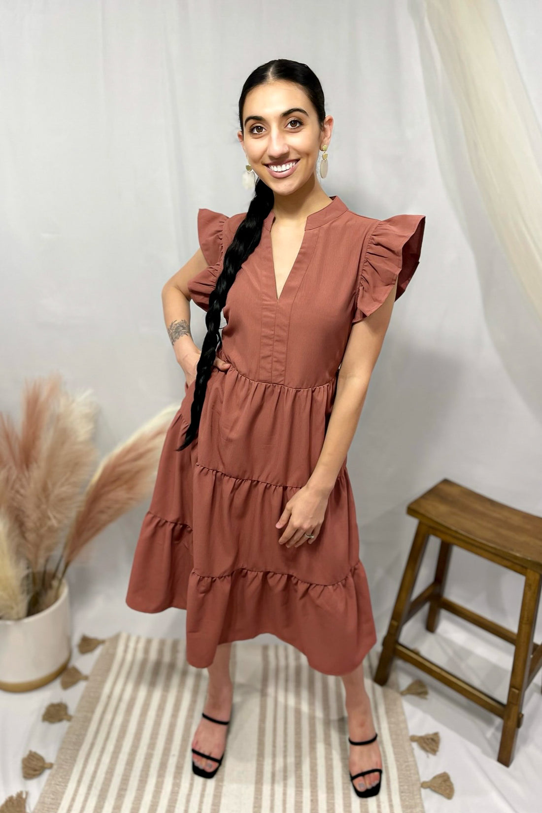 Dallas Midi Dress - Cinnamon