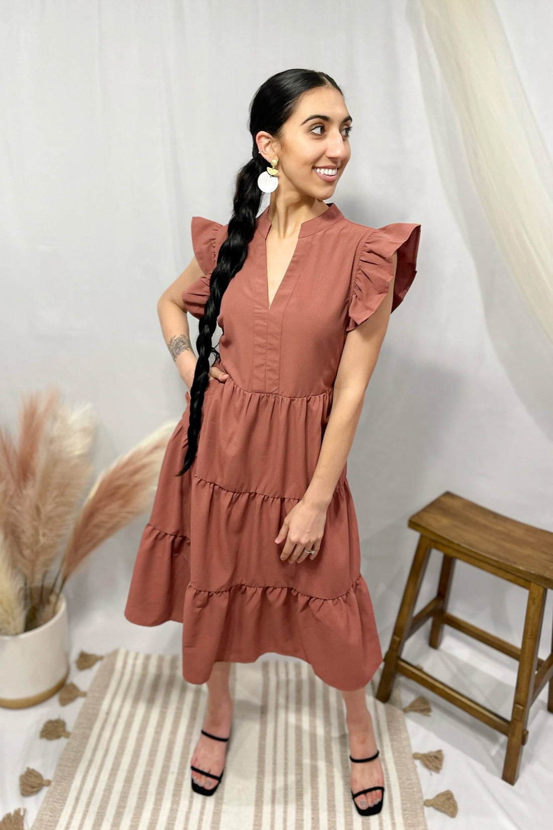 Dallas Midi Dress - Cinnamon