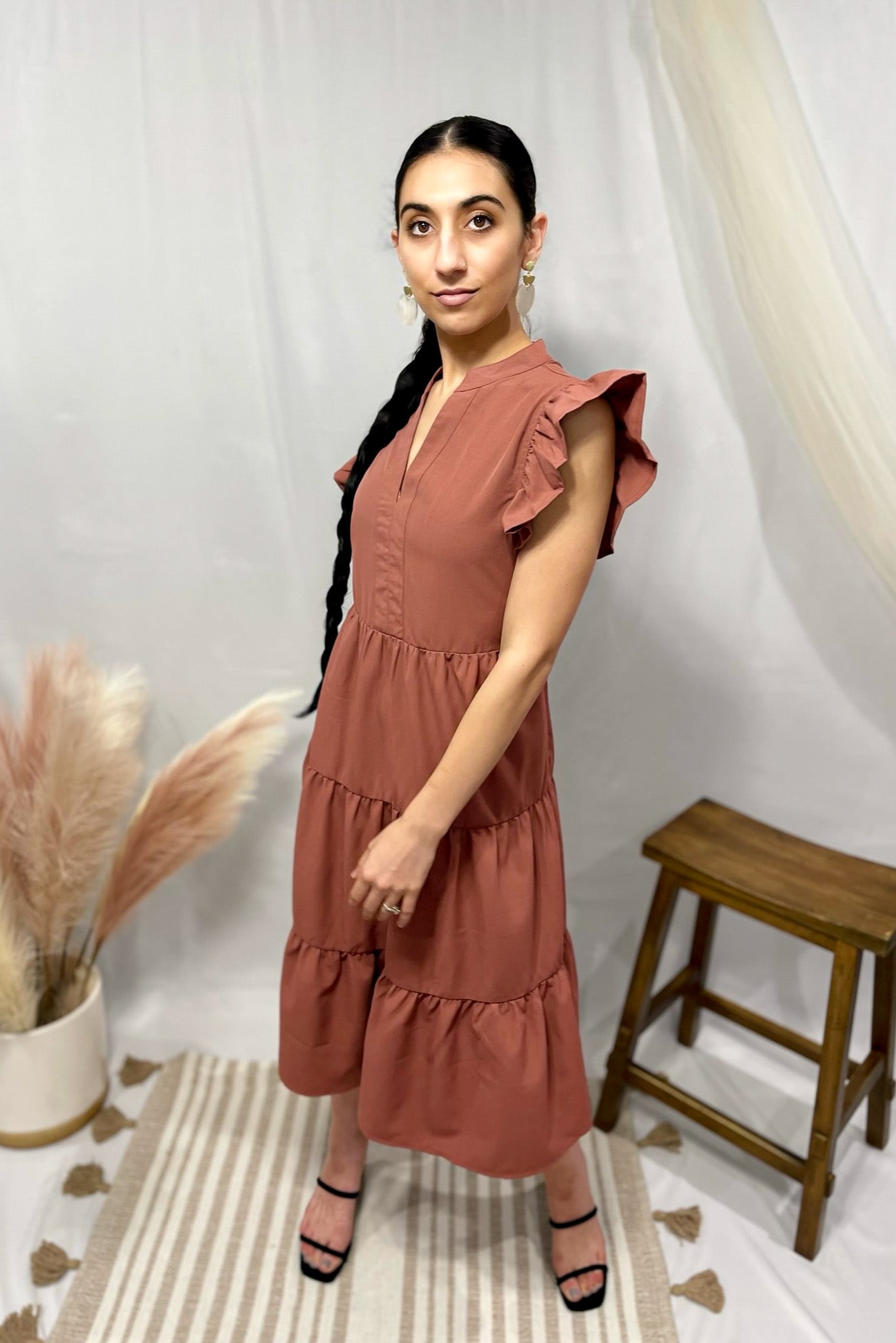 Dallas Midi Dress - Cinnamon