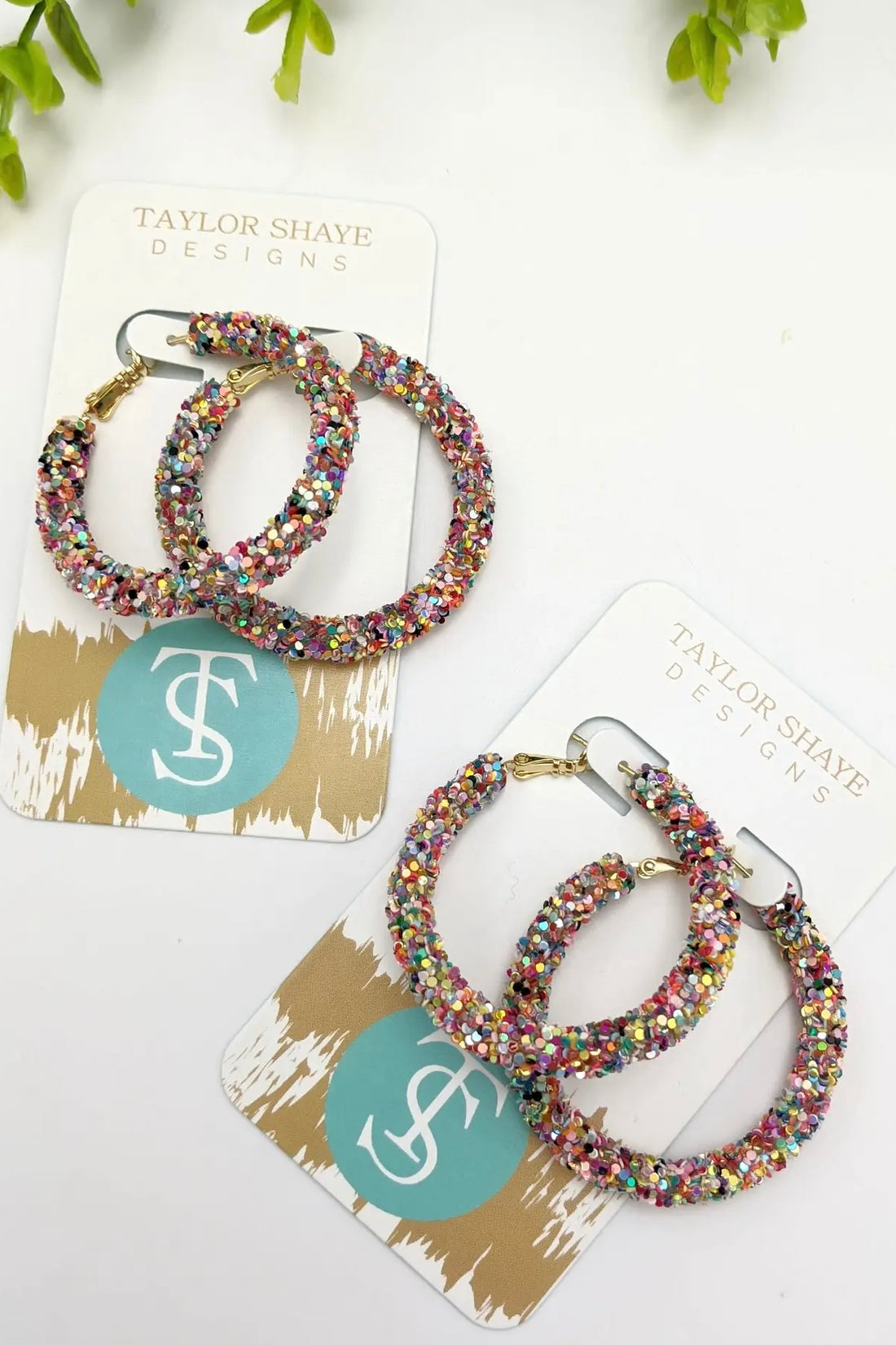 Taylor Shaye Glitter Hinge Hoops