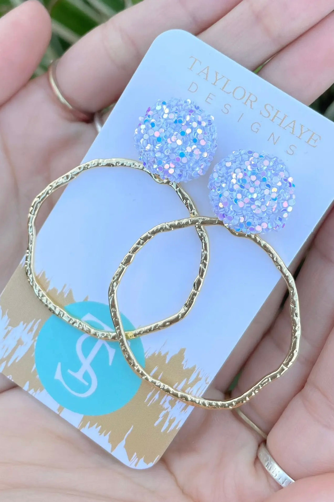 Taylor Shaye Glitter Top Hoops