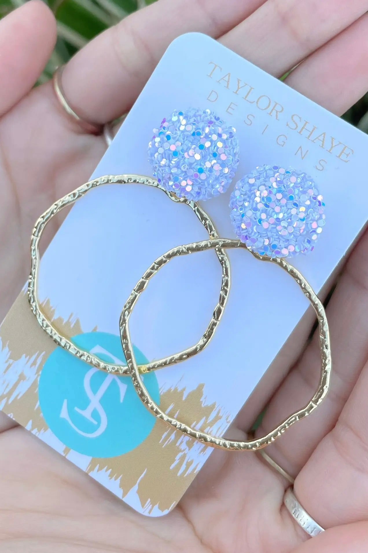 Taylor Shaye Glitter Top Hoops